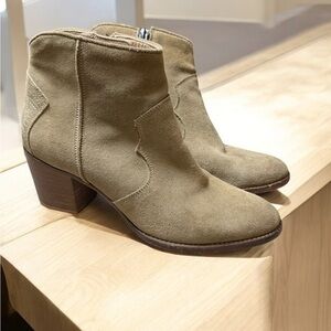 Zadig & Voltaire Molly Tan Suede Western Ankle Boot Size 9 or 39